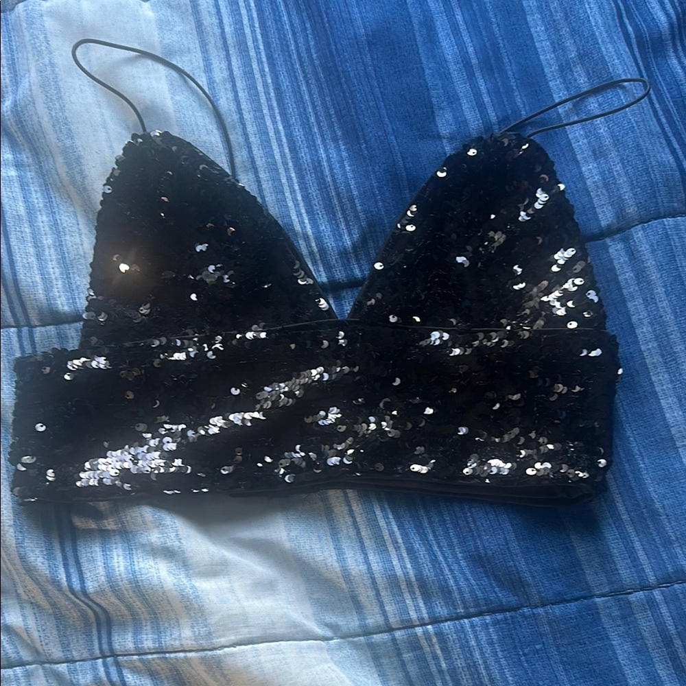 Forever 21 Black Sequin Top